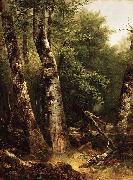 Asher Brown Durand Landscape (Birch and Oaks) Sweden oil painting artist